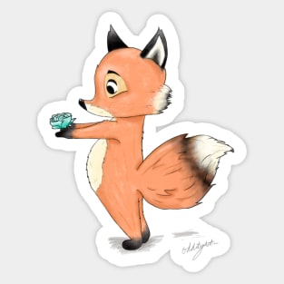 adorable foxy gentleman Sticker